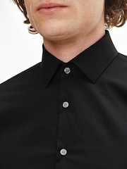 Calvin Klein Black Slim Fit Poplin Stretch Shirt - Image 3 of 5