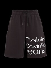 Calvin Klein Jeans Boys Black Blown-up Logo Joggers Shorts - Image 4 of 5