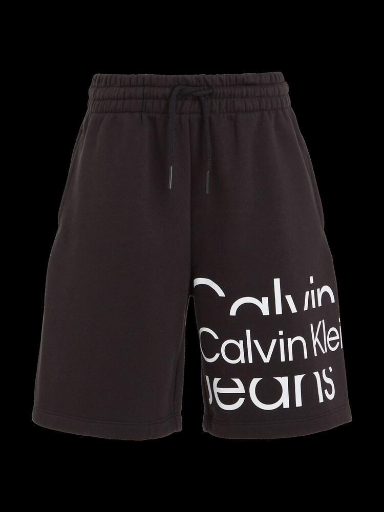 Calvin Klein Jeans Boys Black Blown-up Logo Joggers Shorts - Image 4 of 5