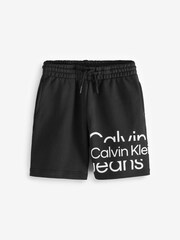 Calvin Klein Jeans Boys Black Blown-up Logo Joggers Shorts - Image 5 of 5