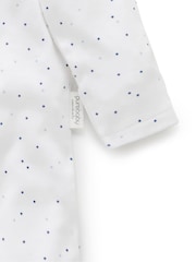 Purebaby Blue 100% Cotton Zip Baby Sleepsuits 2 Pack - Image 3 of 5