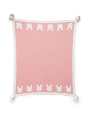 Purebaby Pink Border Pom Pom Blanket - Image 3 of 6