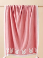 Purebaby Pink Border Pom Pom Blanket - Image 5 of 6
