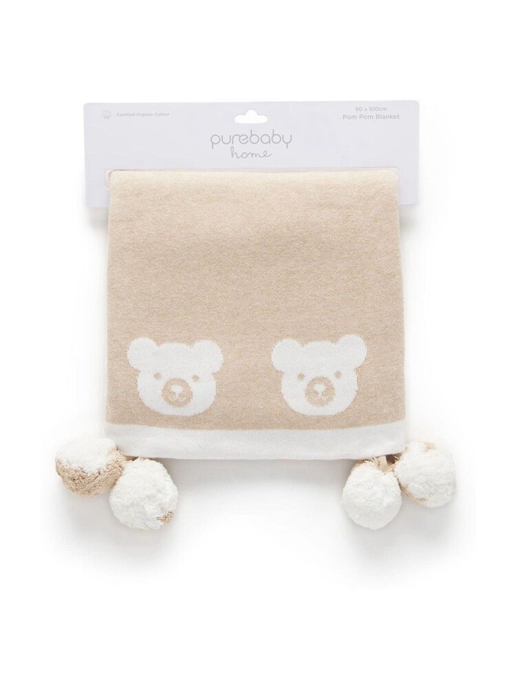 Purebaby Border Pom Pom Blanket - Image 1 of 6