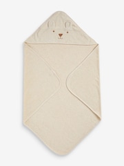 Purebaby Cream Cotton Bear Hooded Towel - Image 2 of 4