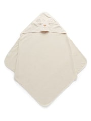 Purebaby Cream Cotton Bear Hooded Towel - Image 3 of 4