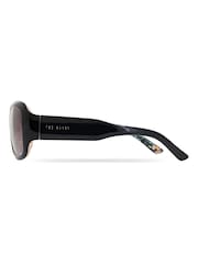 Negro/rosa - Gafas de sol rectangulares para mujer con patillas anchas de Ted Baker - Imagen 3 de 5