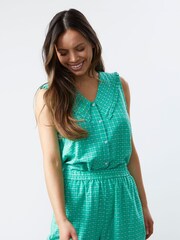 Chemise à manches courtes Lollys Laundry Vert Floral - Image 1 de 6