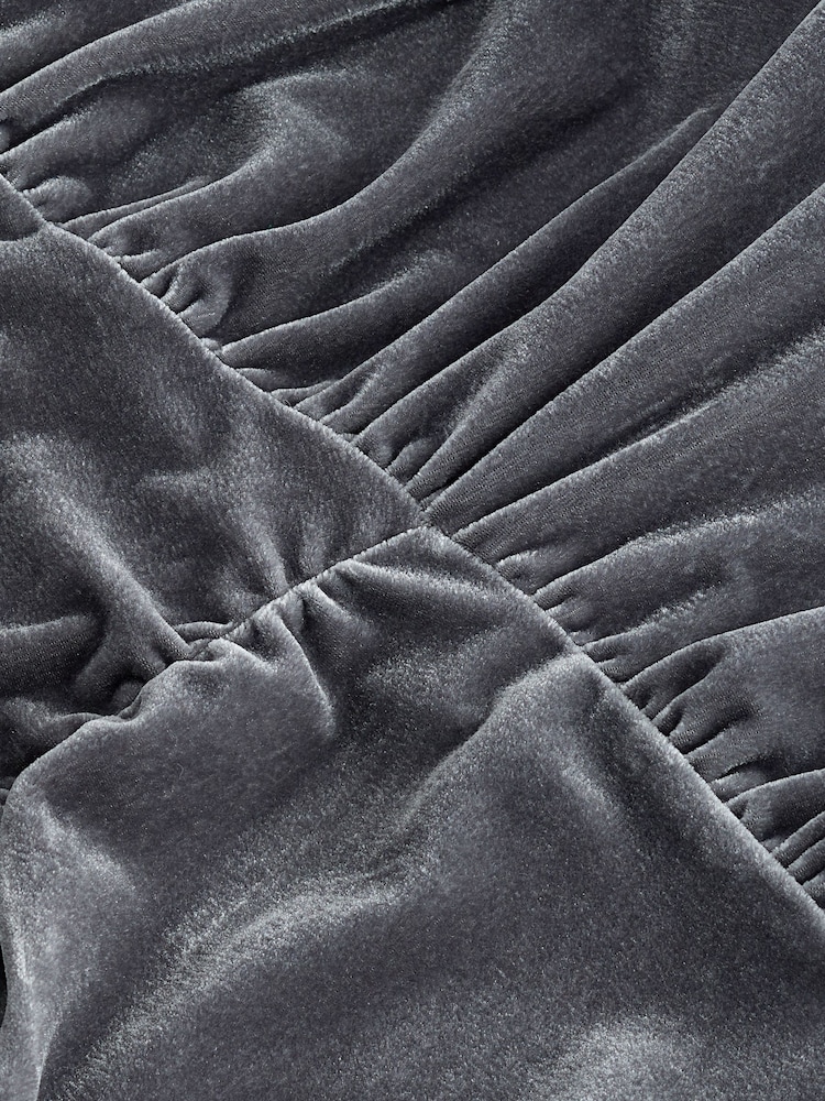 Blue/Grey Velvet Midi Dress - Image 6 of 6