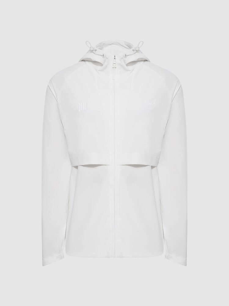 Reiss White Castore - Phoebe Castore Performance Hooded Jacket - Image 2 of 9