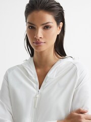 Reiss White Castore - Phoebe Castore Performance Hooded Jacket - Image 4 of 9