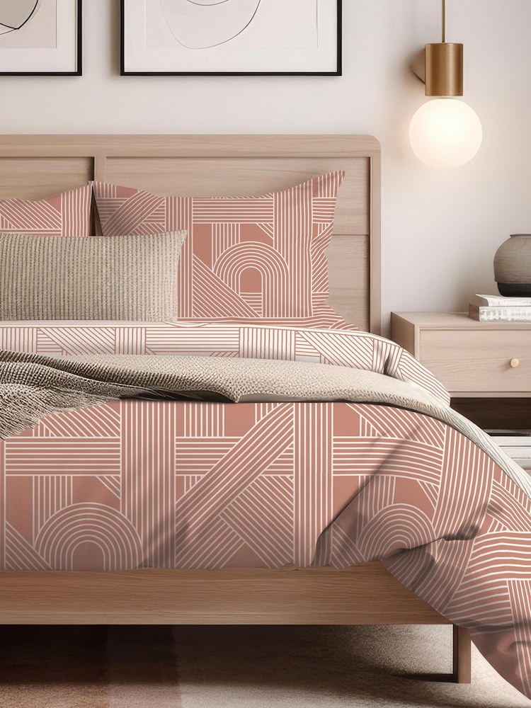 Copenhagen Home Terracotta Frey Duvet Cover & Pillowcase Set - Image 2 of 2