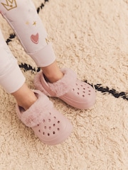 Pink Warm Lined Clog Slippers - Image 2 of 7