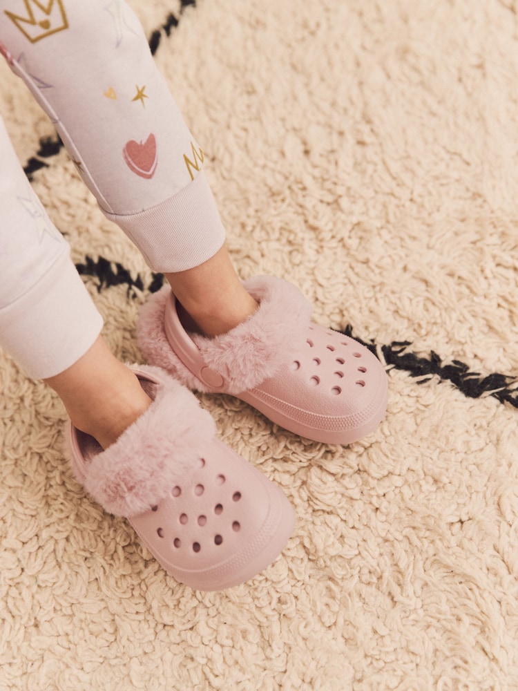 Pink Warm Lined Clog Slippers - Image 2 of 7