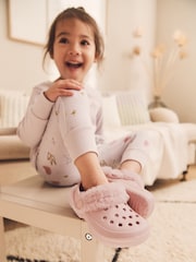 Pink Warm Lined Clog Slippers - Image 3 of 7