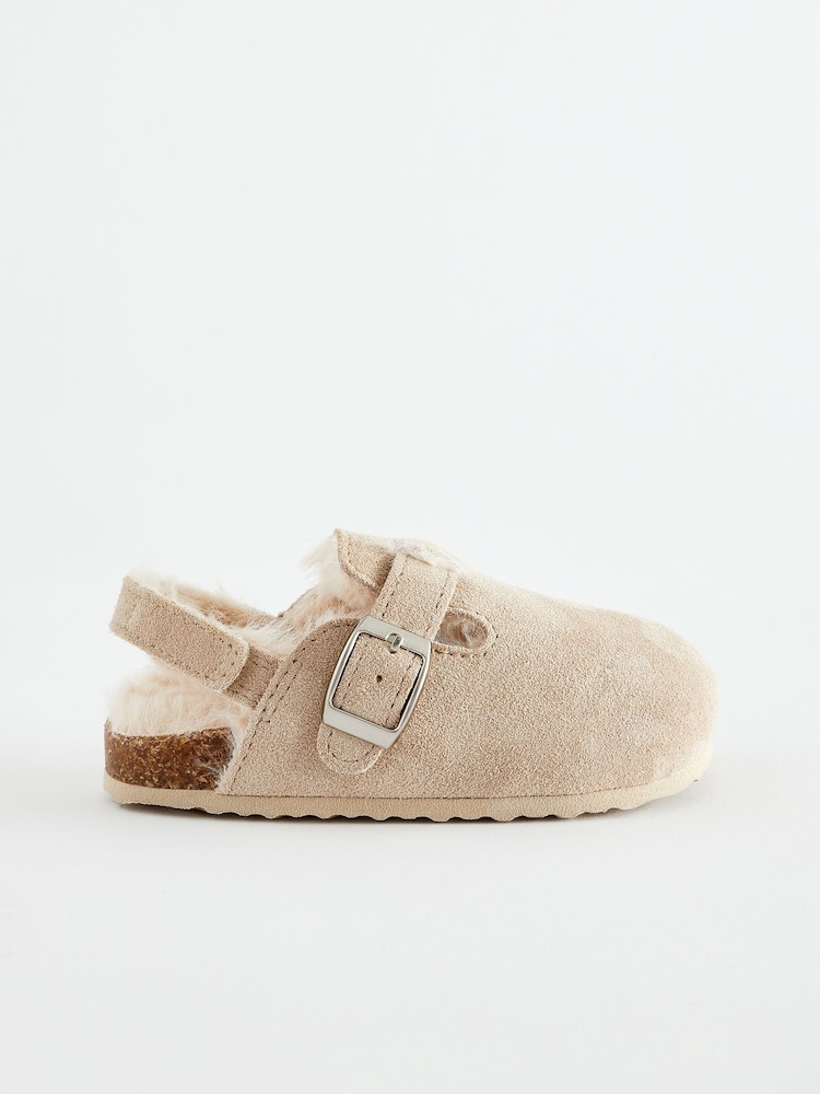 Beige Leather Corkbed Mule Slippers - Image 3 of 7