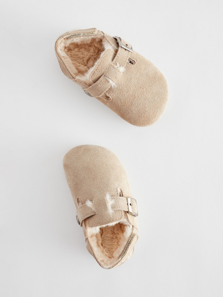 Beige Leather Corkbed Mule Slippers - Image 6 of 7