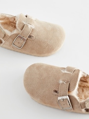 Beige Leather Corkbed Mule Slippers - Image 7 of 7