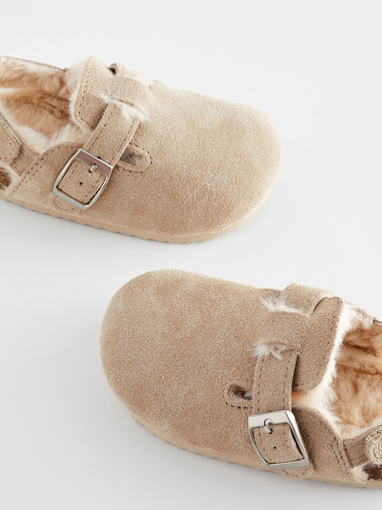 Beige Leather Corkbed Mule Slippers - Image 7 of 7