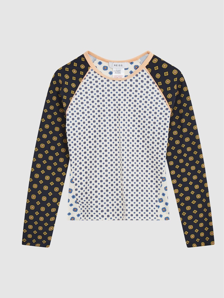 Reiss Blue Sophie Junior Long Sleeve Swim Top - Image 2 of 7