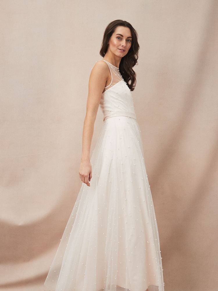 Phase Eight Cream Genova Beaded Wedding Dress - Image 2 of 7