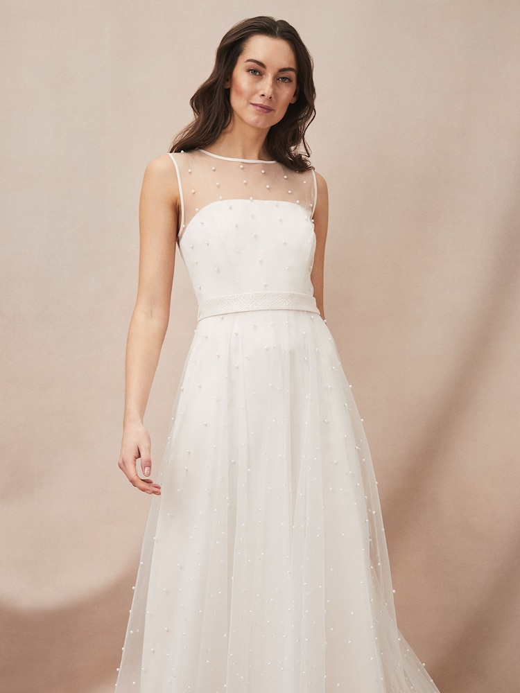 cream beaded wedding dress Peony Cream Wedding Dress| Wedding Gowns XS / Cream / Lace main image 0