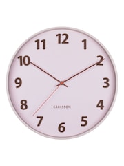 Karlsson Pink Summertime Wooden Wall Clock - Image 1 of 2