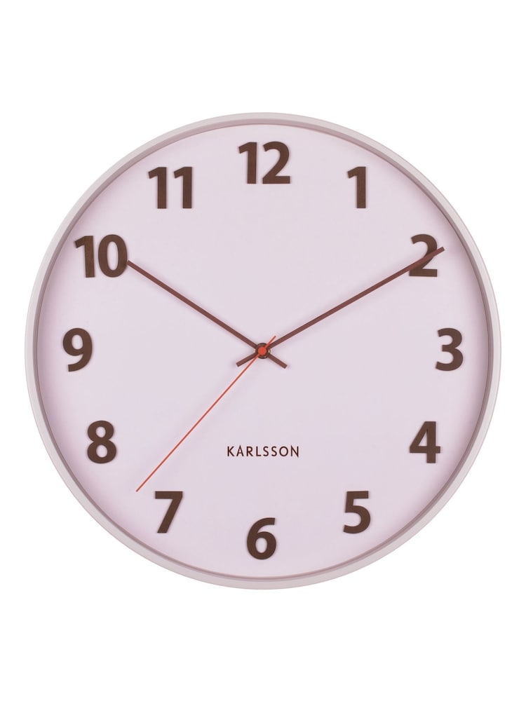Karlsson Pink Summertime Wooden Wall Clock - Image 1 of 2