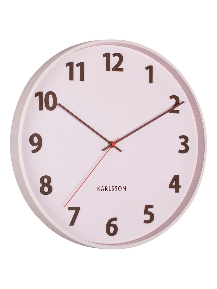 Karlsson Pink Summertime Wooden Wall Clock - Image 2 of 2