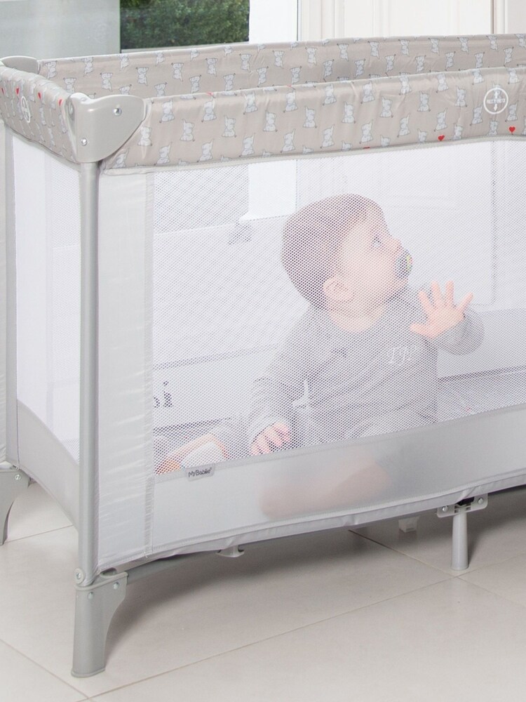 My Babiie Grey Dani Dyer Elephants Travel Cot - Image 1 of 7