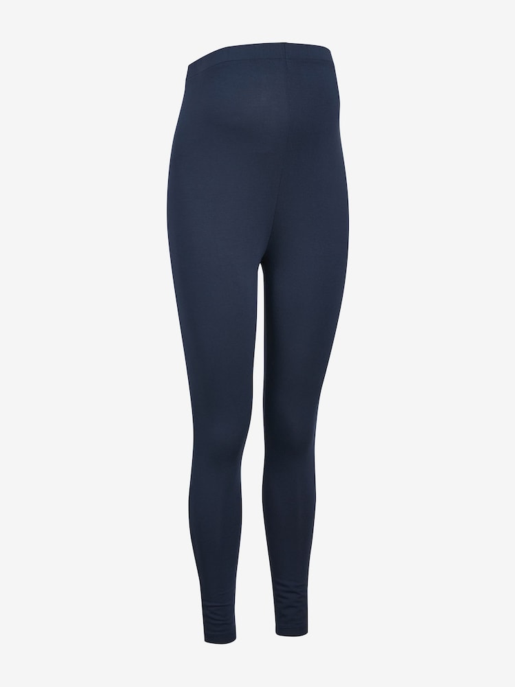 Black/Navy Blue Full Length Maternity Essential Leggings - Image 2 of 3