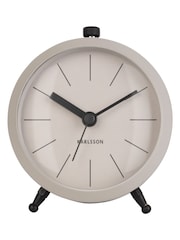 Karlsson Grey Metal Button Alarm Clock - Image 1 of 3