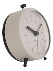 Karlsson Grey Metal Button Alarm Clock - Image 2 of 3