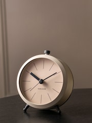 Karlsson Grey Metal Button Alarm Clock - Image 3 of 3