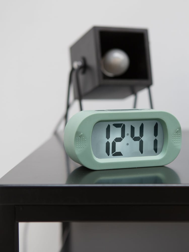 Karlsson Green Copper LED Mirror Alarm Clock - Image 1 of 3