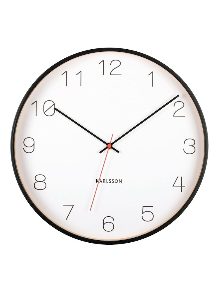 Karlsson Black Joyce Wooden Wall Clock - Image 2 of 3
