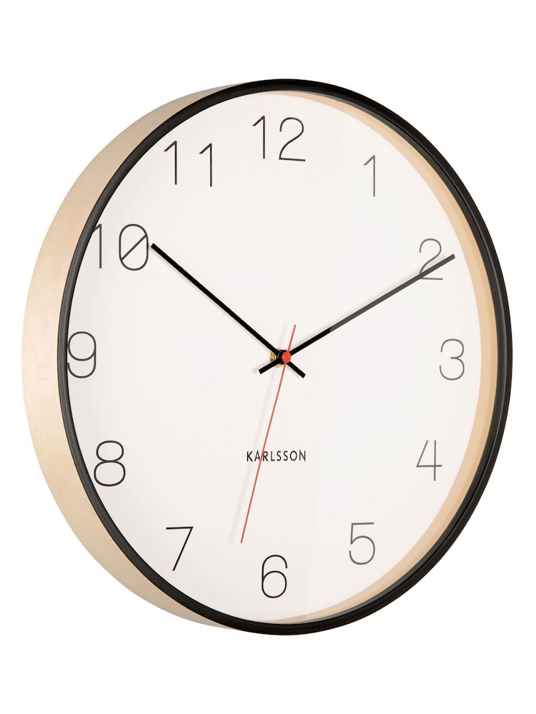 Karlsson Black Joyce Wooden Wall Clock - Image 3 of 3