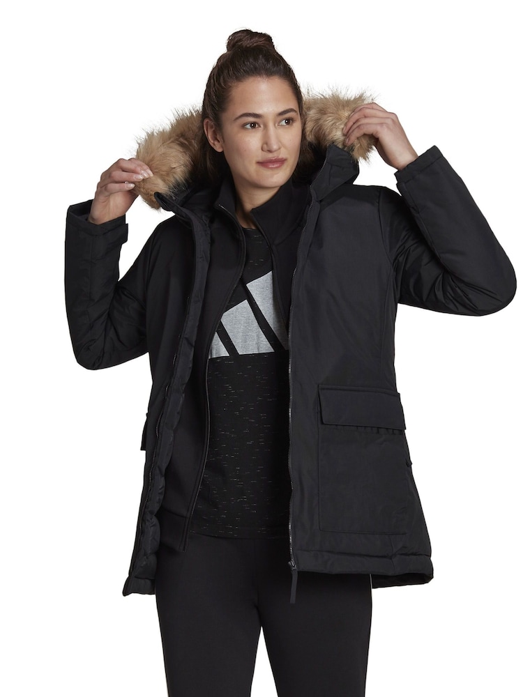 adidas Black Utilitas Hooded Parka - Image 1 of 7
