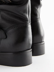 črna - Forever Comfort® Usnje z umetnim krznom obloženi gležnjarji Slouch - Slika 3 iz 6