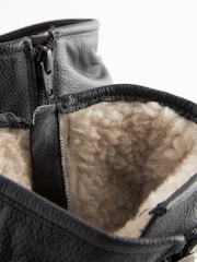 črna - Forever Comfort® Usnje z umetnim krznom obloženi gležnjarji Slouch - Slika 6 iz 6