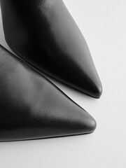 Black Signature Leather Forever Comfort® Point Toe Knee High Boots - Image 6 of 9