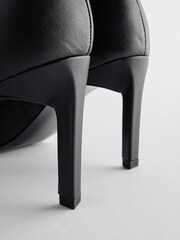 Black Signature Leather Forever Comfort® Point Toe Knee High Boots - Image 7 of 9