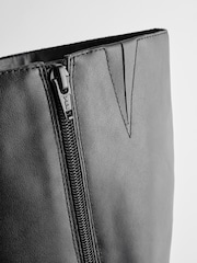 Black Signature Leather Forever Comfort® Point Toe Knee High Boots - Image 8 of 9