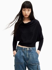 AllSaints Black Ridley M Crop Jumper - Image 1 of 7