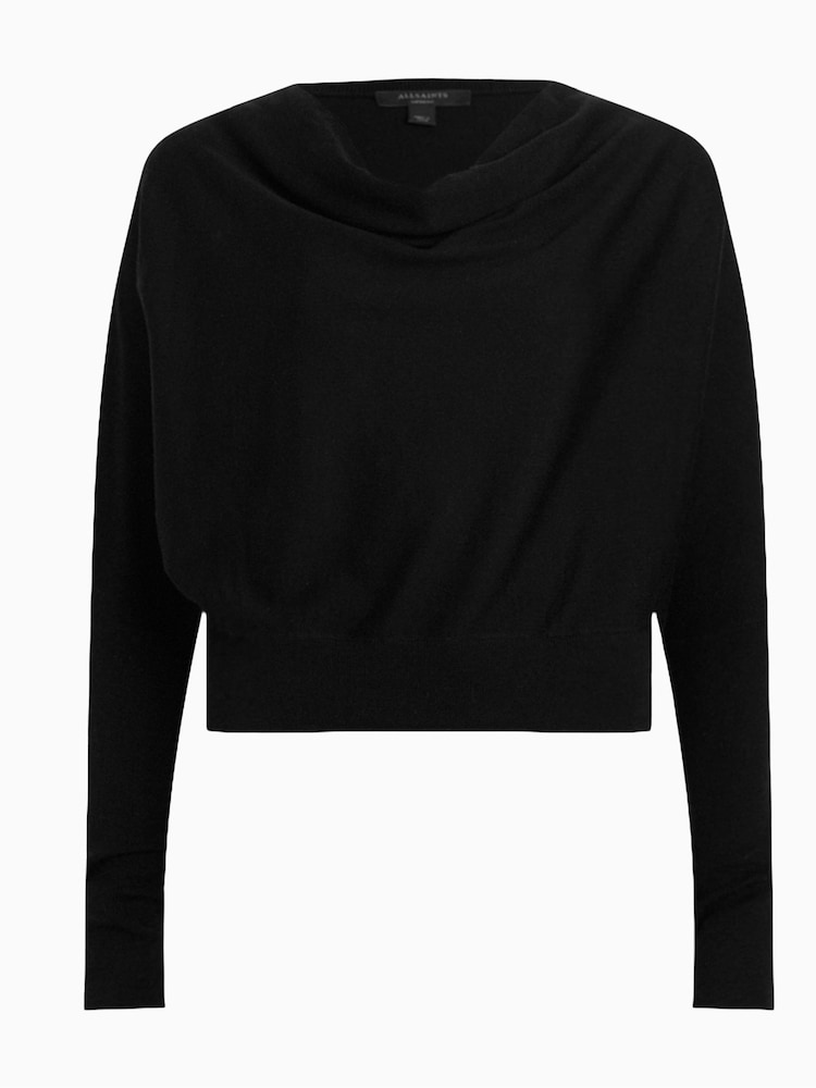 AllSaints Black Ridley M Crop Jumper - Image 7 of 7
