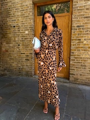 Never Fully Dressed Brown Heart Leopard Mia Dress - Image 1 of 4