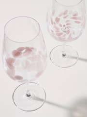 Pink Set of 2 Confetti Wine Glasses - Image 2 of 5
