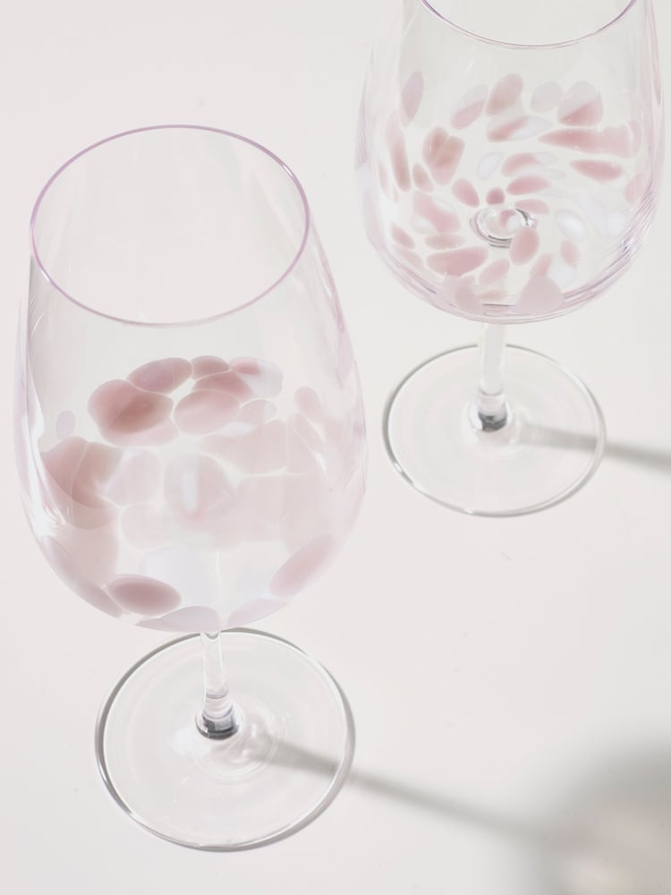 Pink Set of 2 Confetti Wine Glasses - Image 2 of 5
