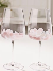 Pink Set of 2 Confetti Wine Glasses - Image 3 of 5