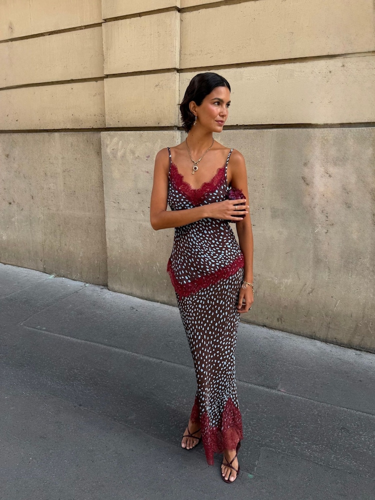 Never Fully Dressed Brown Petite Deer Midi Maeva Skirt - Image 1 of 4 Never Fully Dressed Brown Petite Deer Midi Maeva Skirt - Image 1 of 4